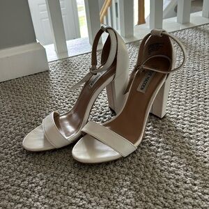 Steve Madden White Block Heels